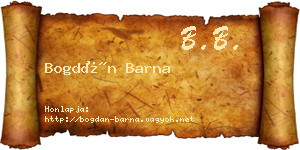 Bogdán Barna névjegykártya